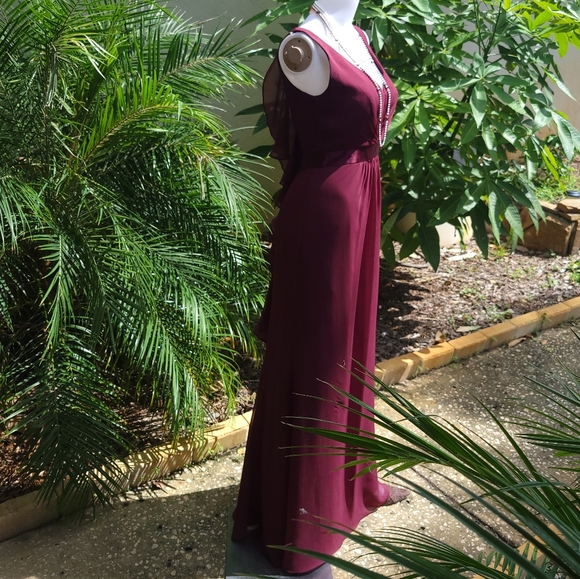 David's Bridal Red Wine Formal Long Gown Size 2 - Picture 15 of 16